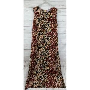 Premier International‎ Maxi Dress Womens Large animal print Sleeveless 90s